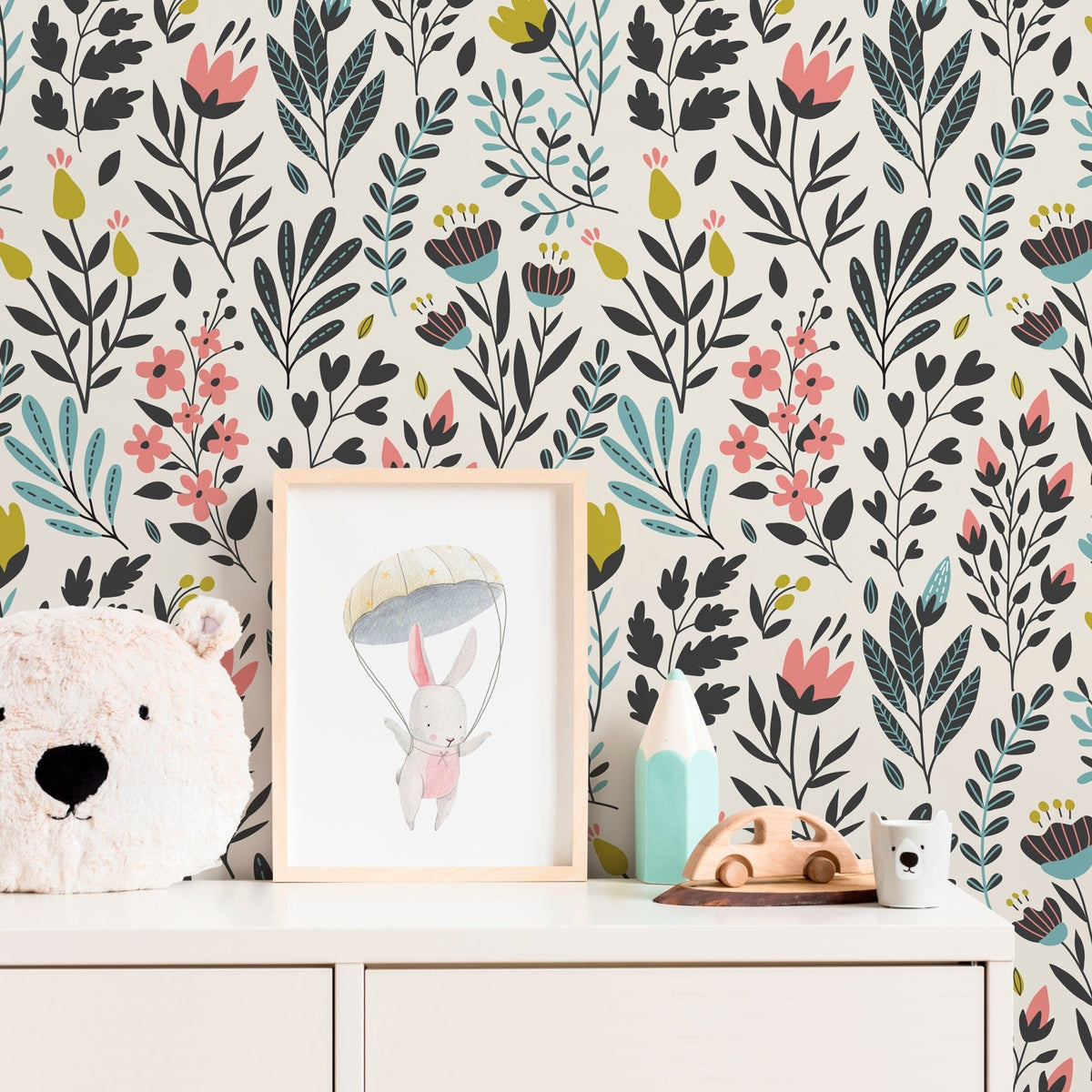 Removable Wallpaper Peel and Stick Wallpaper Wall Paper Wall Mural - Vintage Floral Wallpaper - C210 - WallTrend
