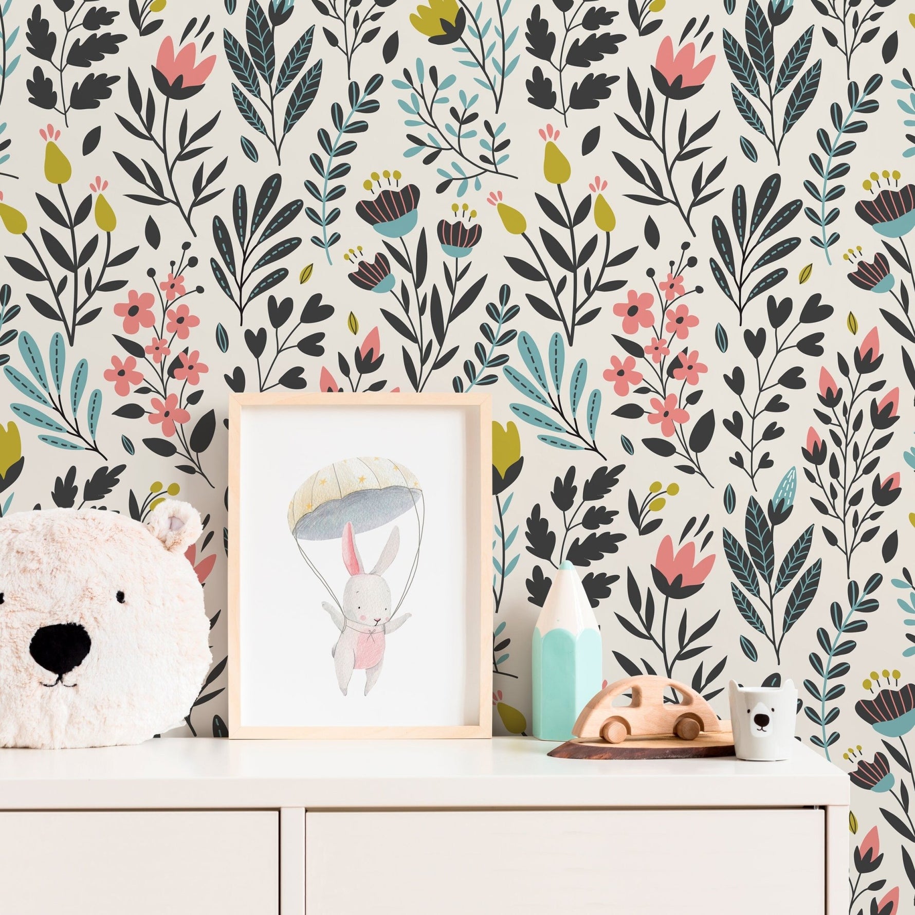 Removable Wallpaper Peel and Stick Wallpaper Wall Paper Wall Mural - Vintage Floral Wallpaper - C210 - WallTrend
