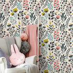 Removable Wallpaper Peel and Stick Wallpaper Wall Paper Wall Mural - Vintage Floral Wallpaper - C210 - WallTrend