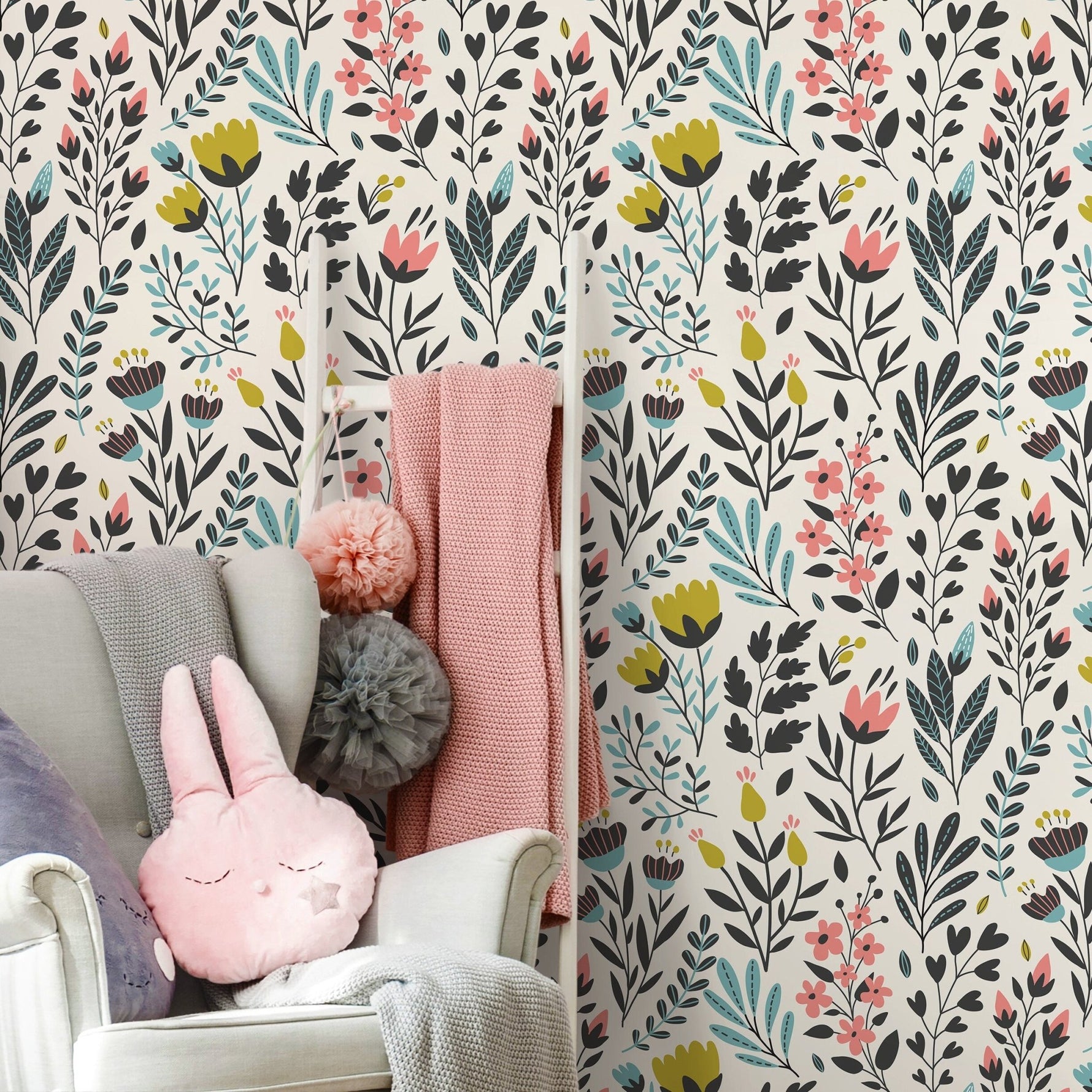 Removable Wallpaper Peel and Stick Wallpaper Wall Paper Wall Mural - Vintage Floral Wallpaper - C210 - WallTrend
