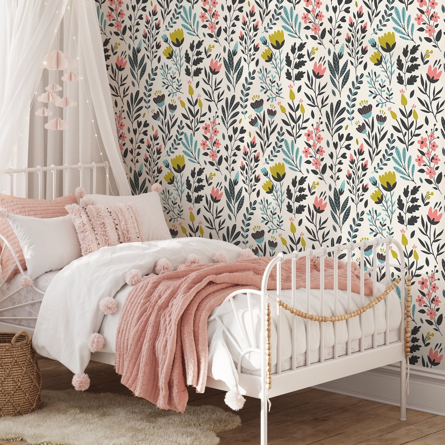 Removable Wallpaper Peel and Stick Wallpaper Wall Paper Wall Mural - Vintage Floral Wallpaper - C210 - WallTrend