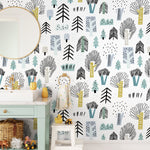 Removable Wallpaper Scandinavian Wallpaper Plants Wallpaper Peel and Stick Wallpaper Wall Paper - A675 - WallTrend