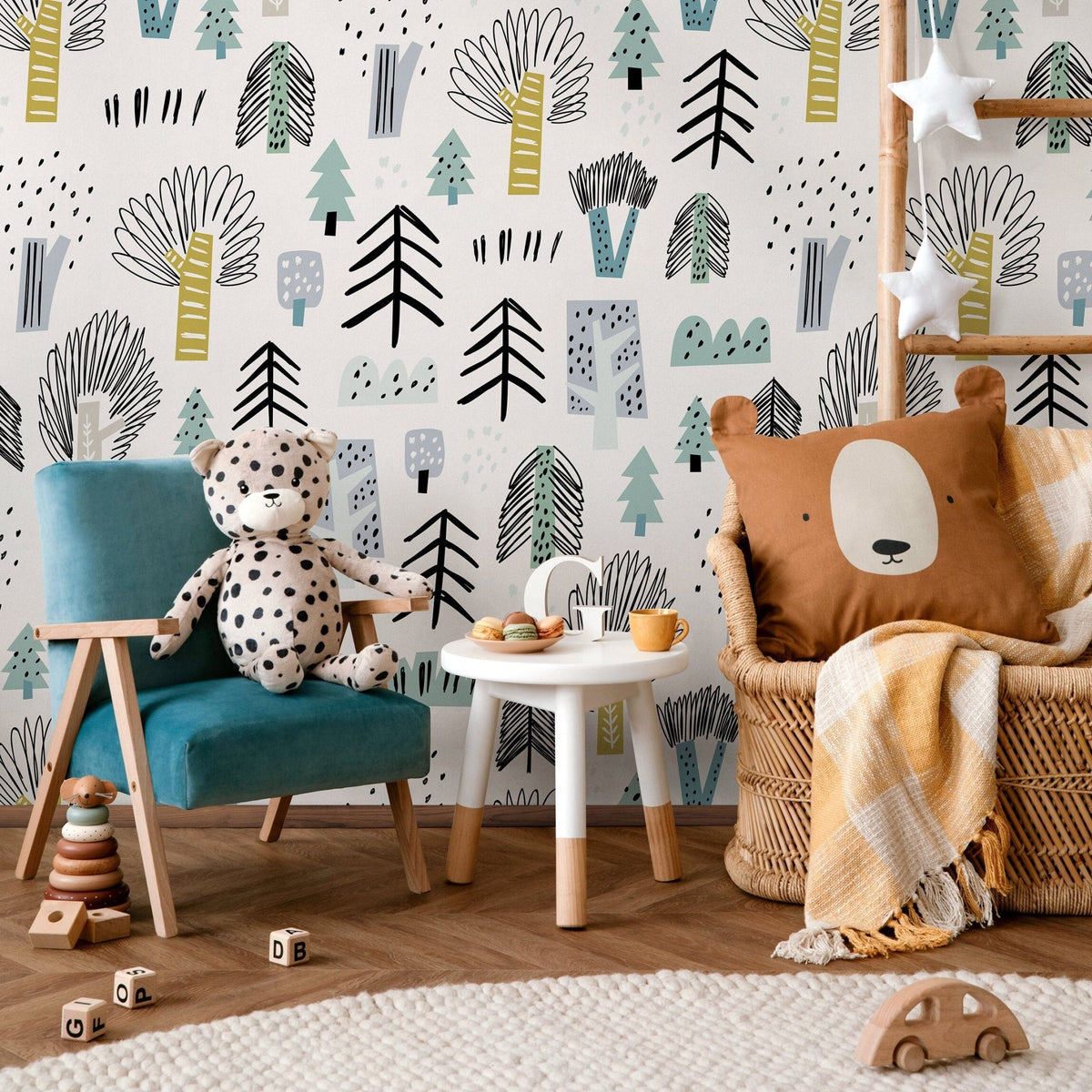 Removable Wallpaper Scandinavian Wallpaper Plants Wallpaper Peel and Stick Wallpaper Wall Paper - A675 - WallTrend