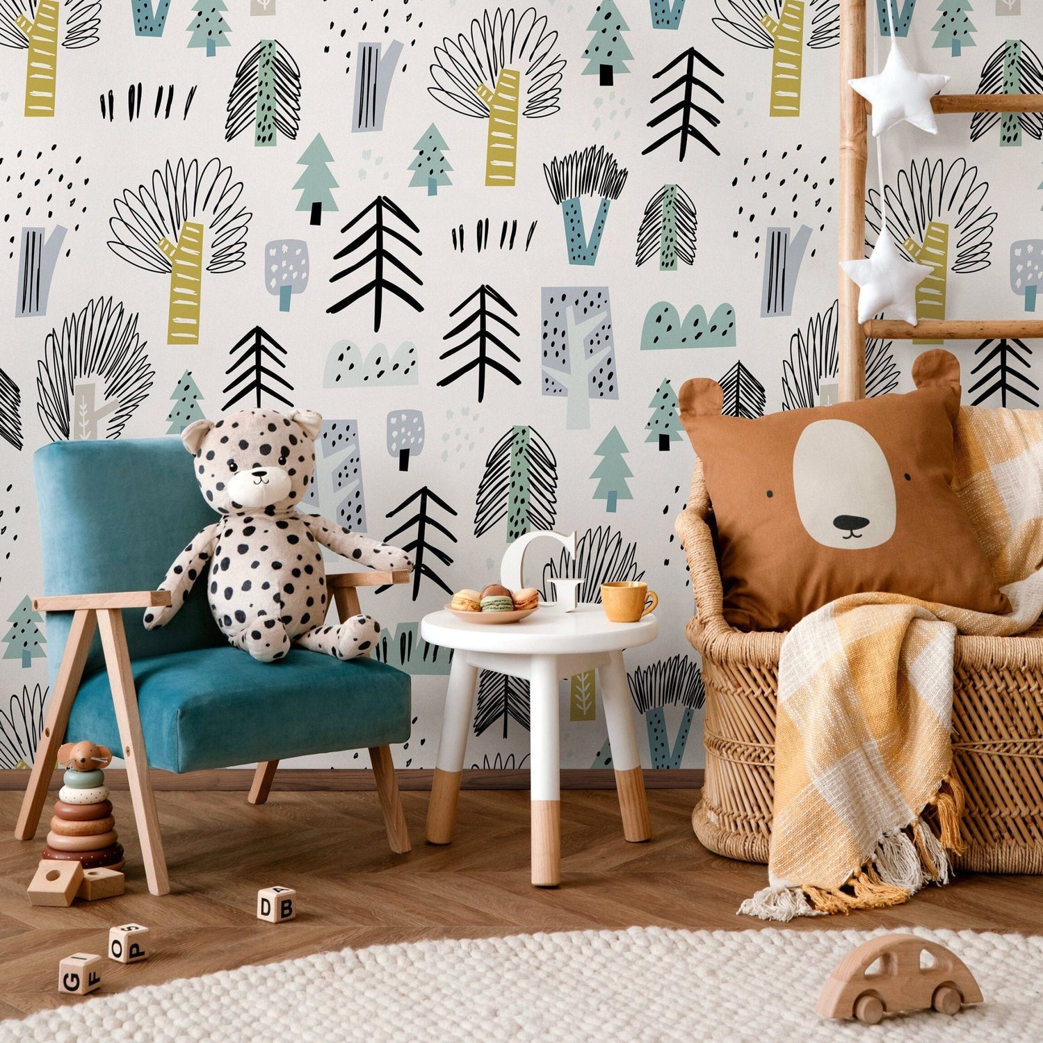 Removable Wallpaper Scandinavian Wallpaper Plants Wallpaper Peel and Stick Wallpaper Wall Paper - A675 - WallTrend