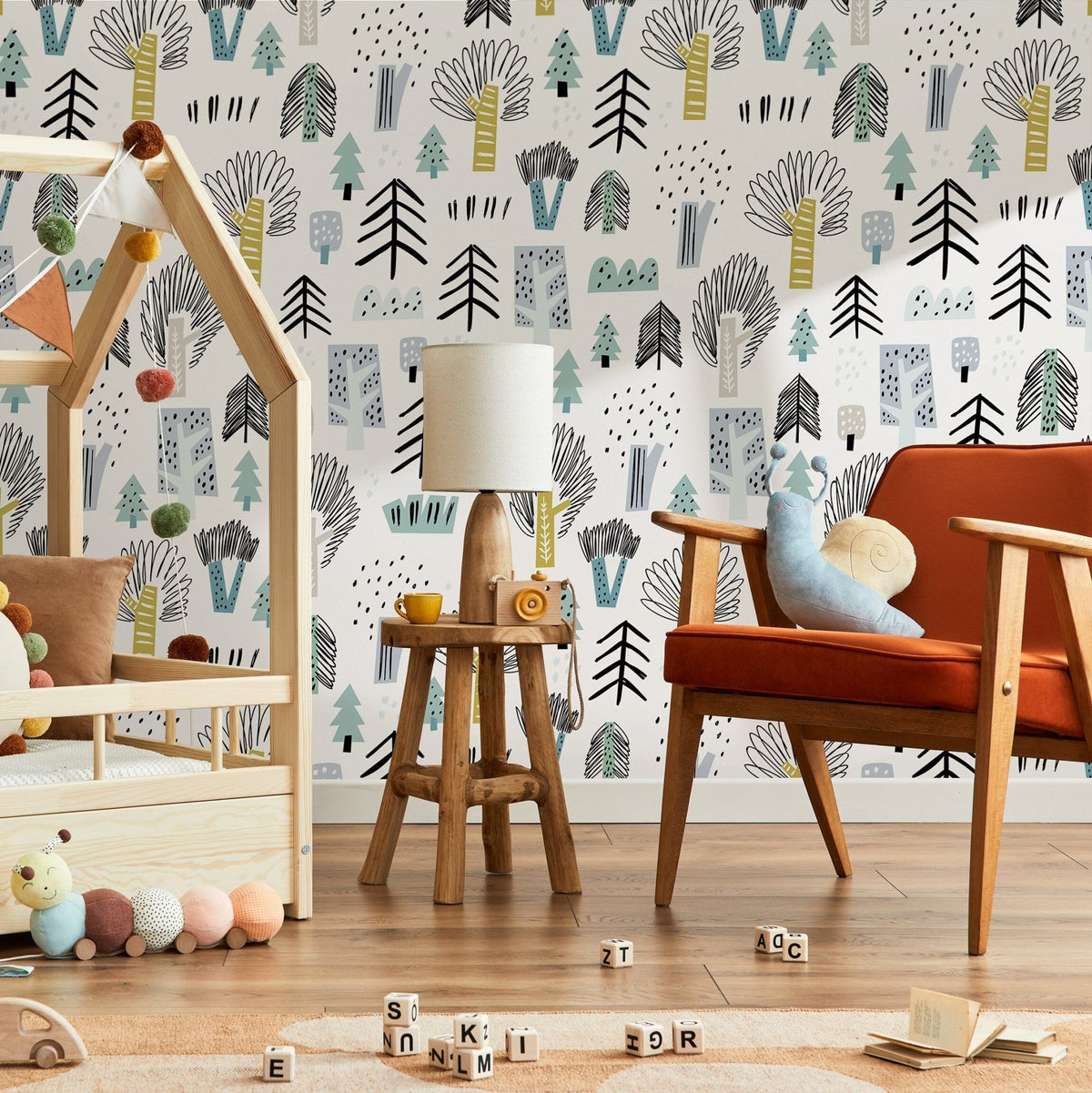 Removable Wallpaper Scandinavian Wallpaper Plants Wallpaper Peel and Stick Wallpaper Wall Paper - A675 - WallTrend