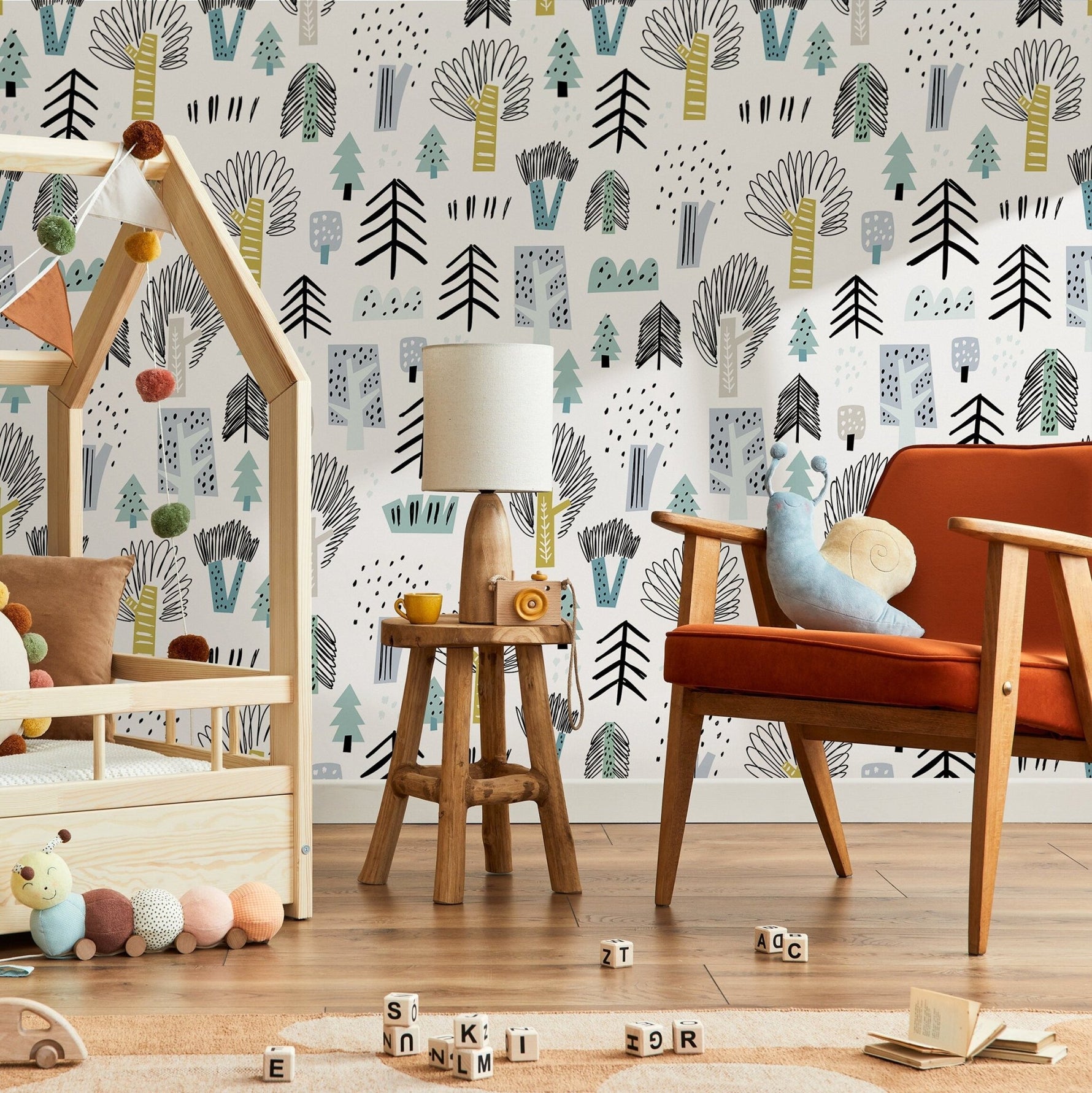 Removable Wallpaper Scandinavian Wallpaper Plants Wallpaper Peel and Stick Wallpaper Wall Paper - A675 - WallTrend