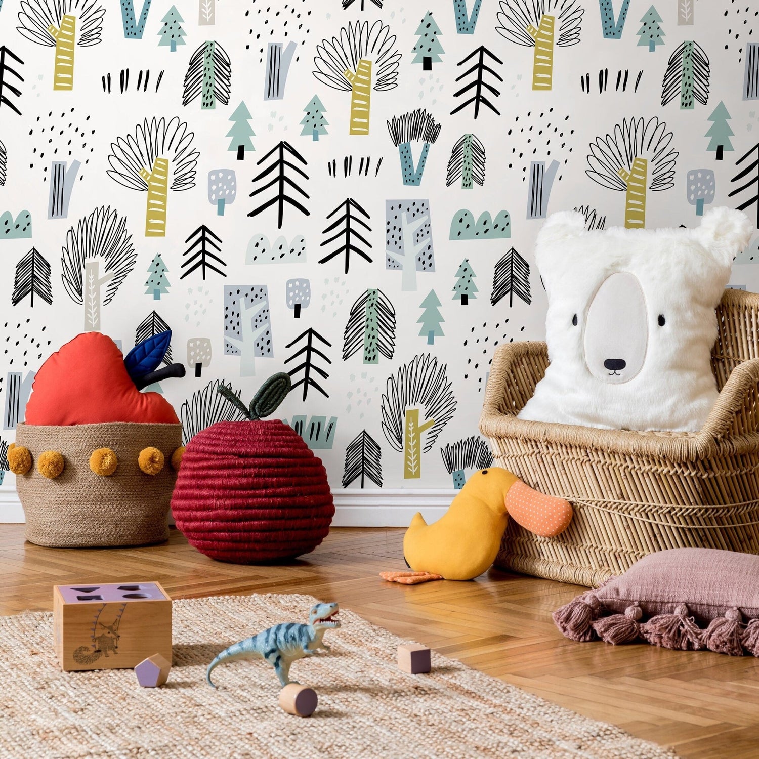 Removable Wallpaper Scandinavian Wallpaper Plants Wallpaper Peel and Stick Wallpaper Wall Paper - A675 - WallTrend