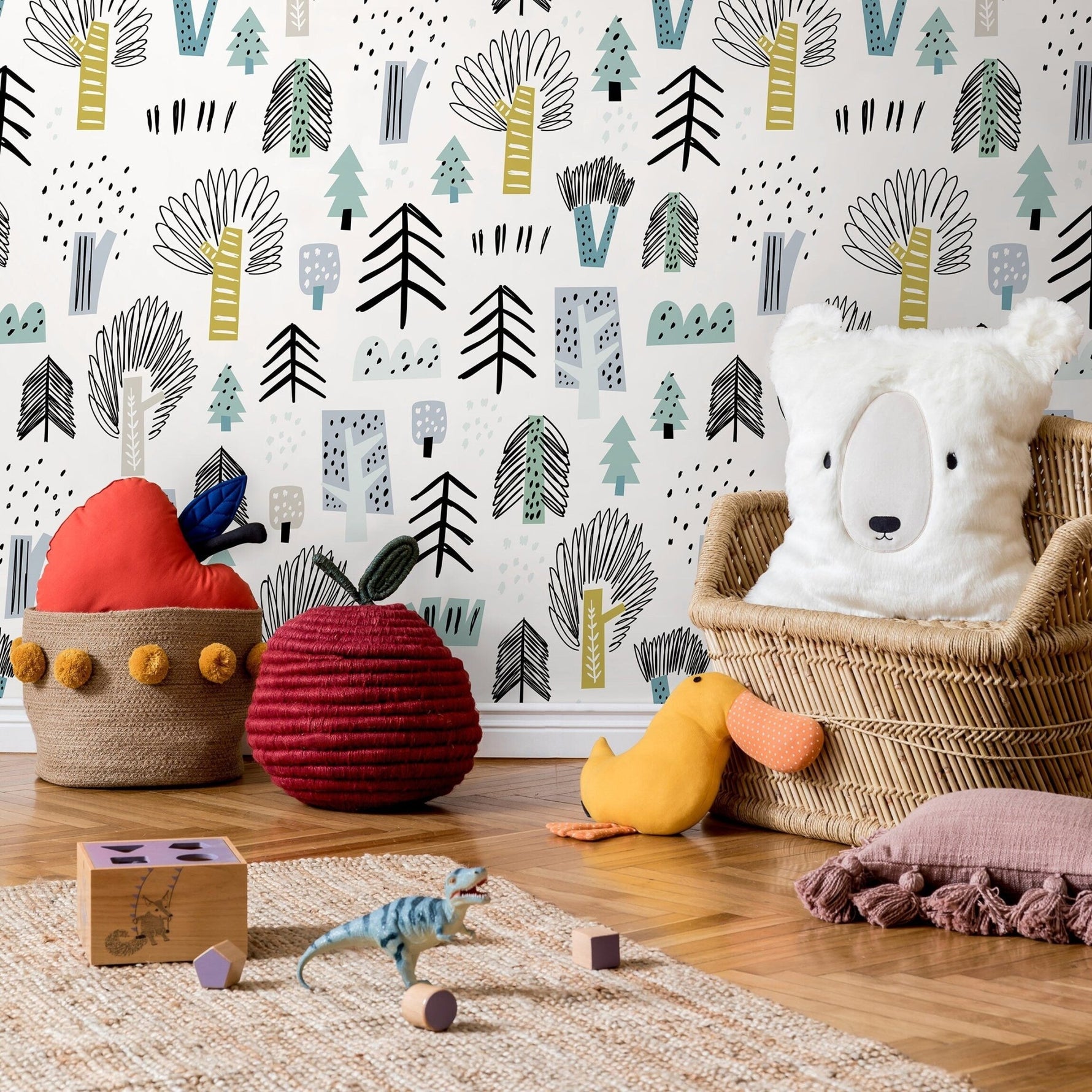 Removable Wallpaper Scandinavian Wallpaper Plants Wallpaper Peel and Stick Wallpaper Wall Paper - A675 - WallTrend