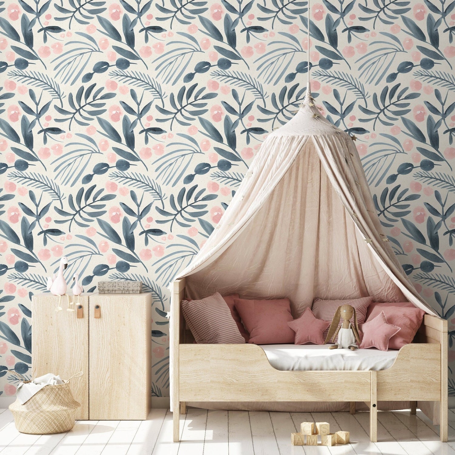 Removable Wallpaper Scandinavian Wallpaper Temporary Wallpaper Contemporary Flower Wallpaper Peel and Stick Wallpaper Wall Paper - A748 - WallTrend