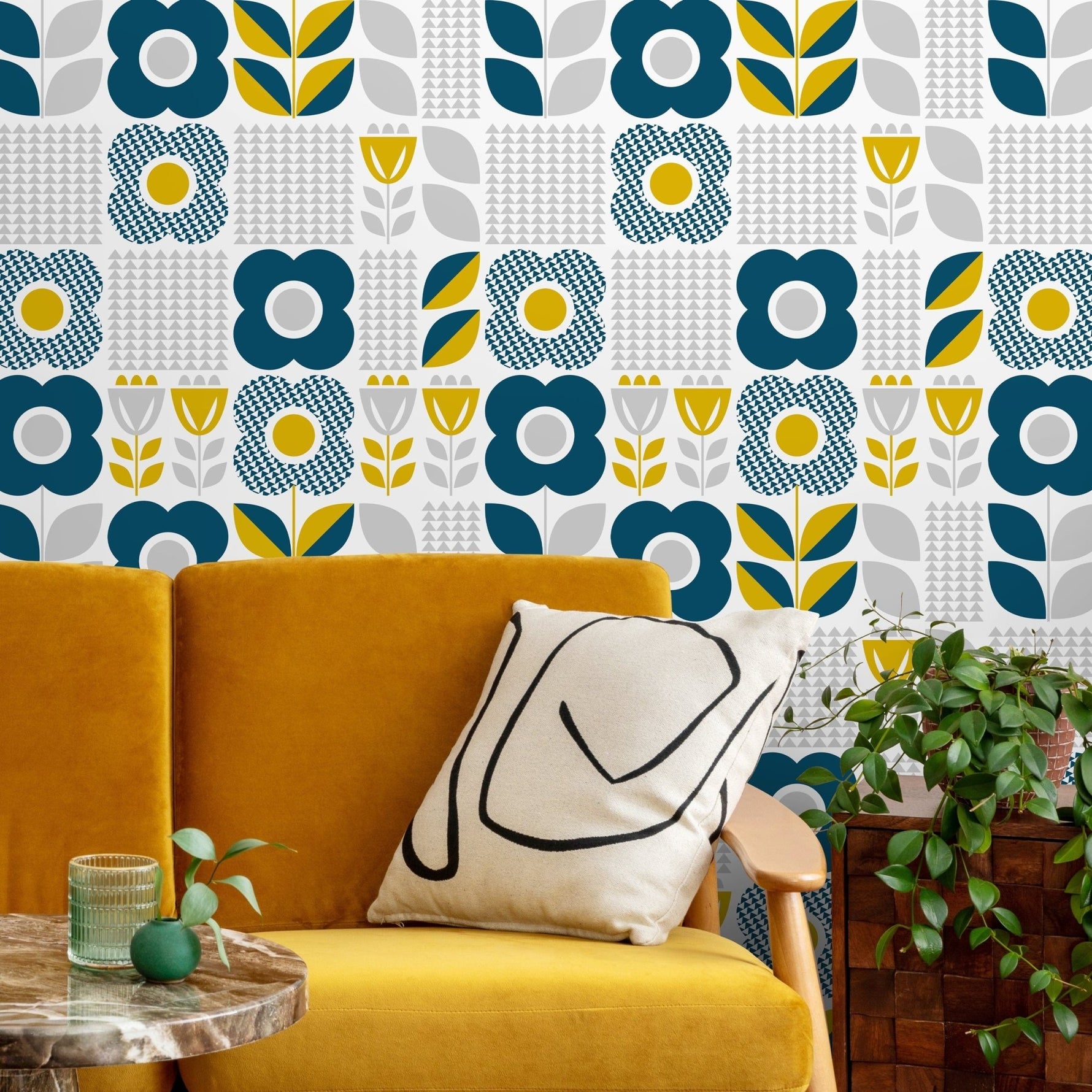Removable Wallpaper Scandinavian Wallpaper Temporary Wallpaper Vintage Wallpaper Peel and Stick Wallpaper Wall Paper - A685 - WallTrend
