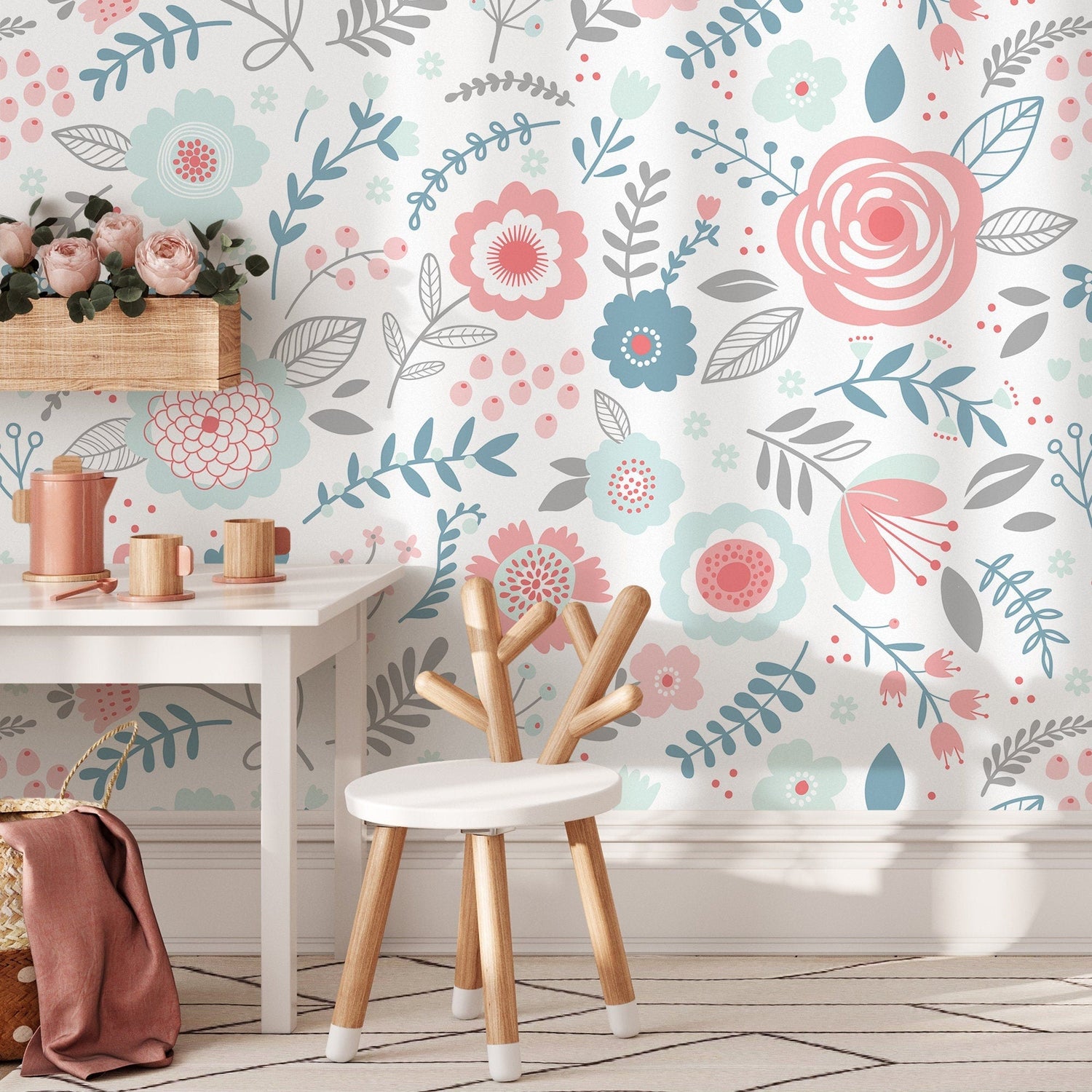 Removable Wallpaper Scandinavian Wallpaper Temporary Wallpaper Vintage Wallpaper Peel and Stick Wallpaper Wall Paper Boho - D982 - WallTrend