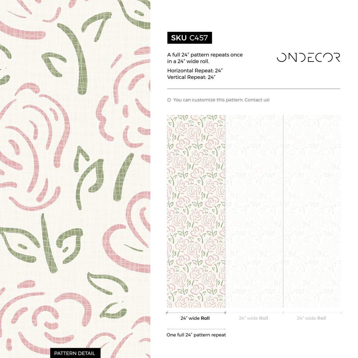 Rose Pattern Elegance Wallpaper - C457 - WallTrend