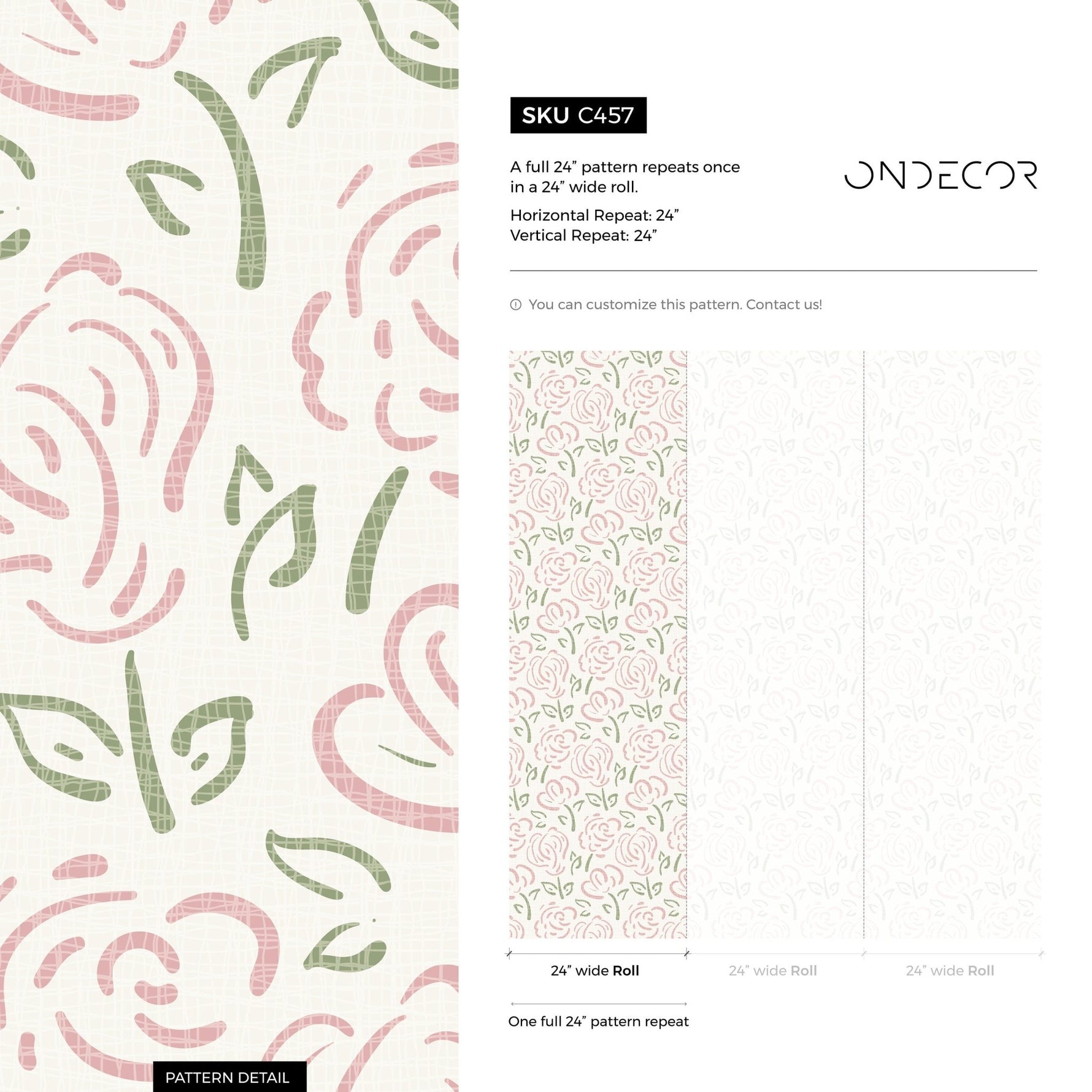 Rose Pattern Elegance Wallpaper - C457 - WallTrend