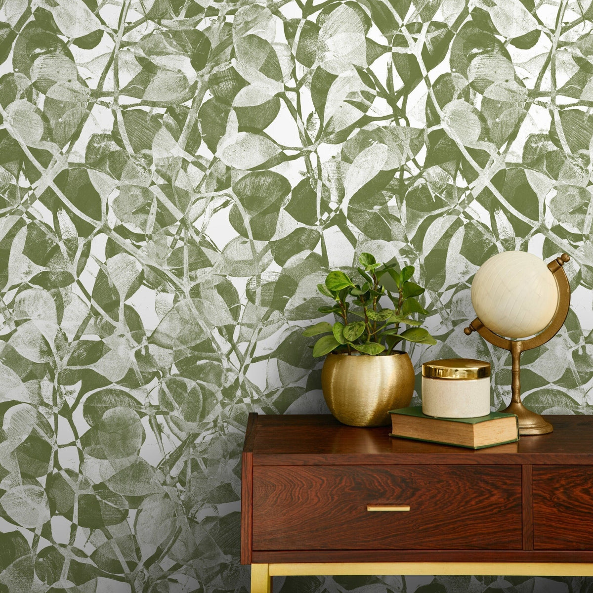 Sage Eucalyptus Wallpaper - C874 - WallTrend