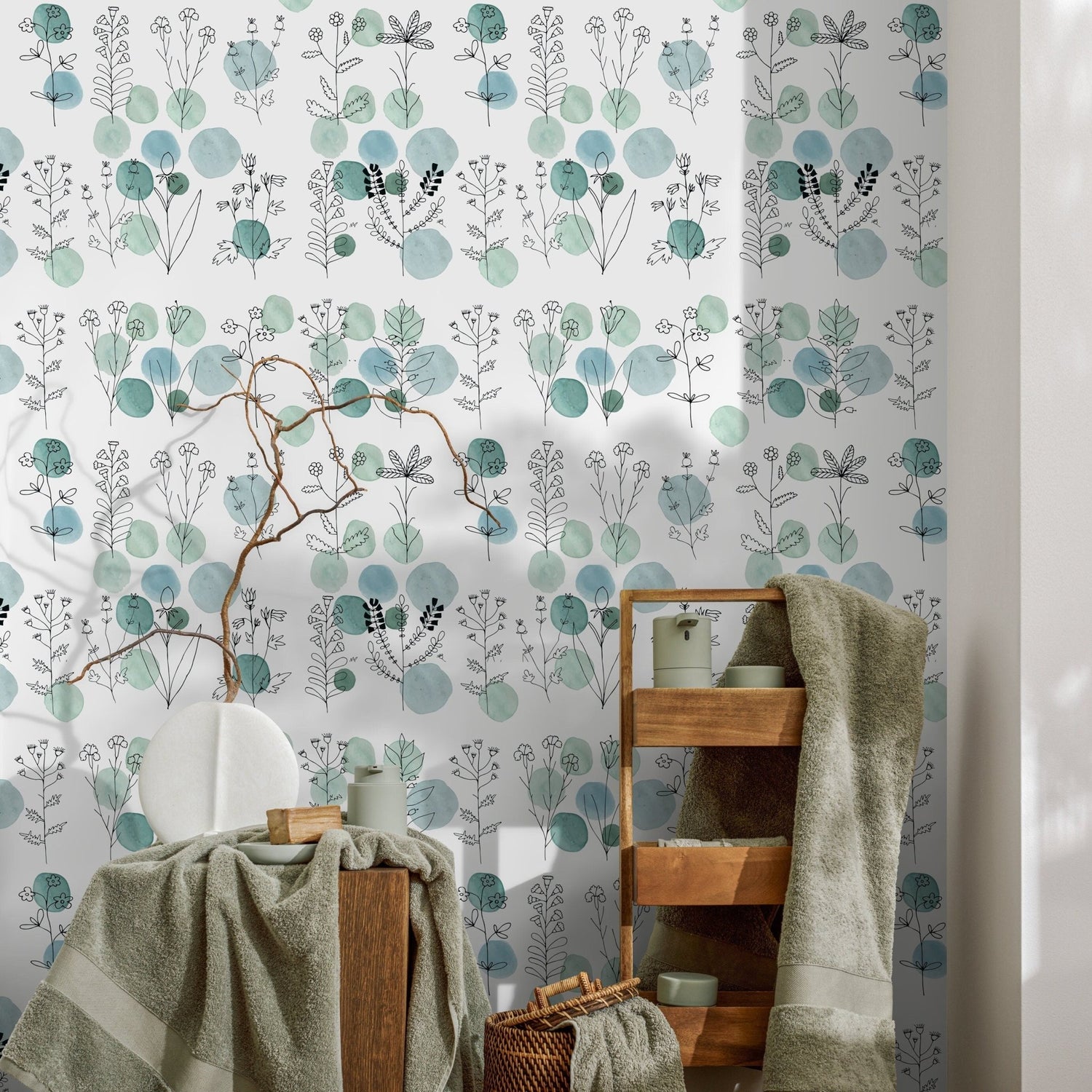Self - adhesive Removable Wallpaper, Cactus Wallpaper, Peel and Stick Fabric Wallpaper, Custom Design Wall Mural, Wallpaper - A167 - WallTrend