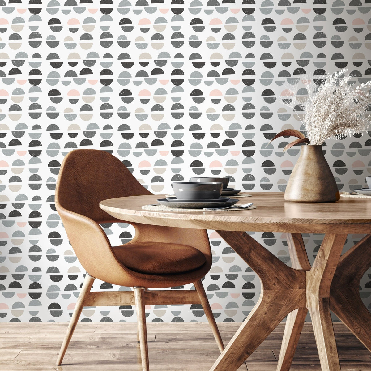 Semi - Circle Array Wallpaper - A670 - WallTrend