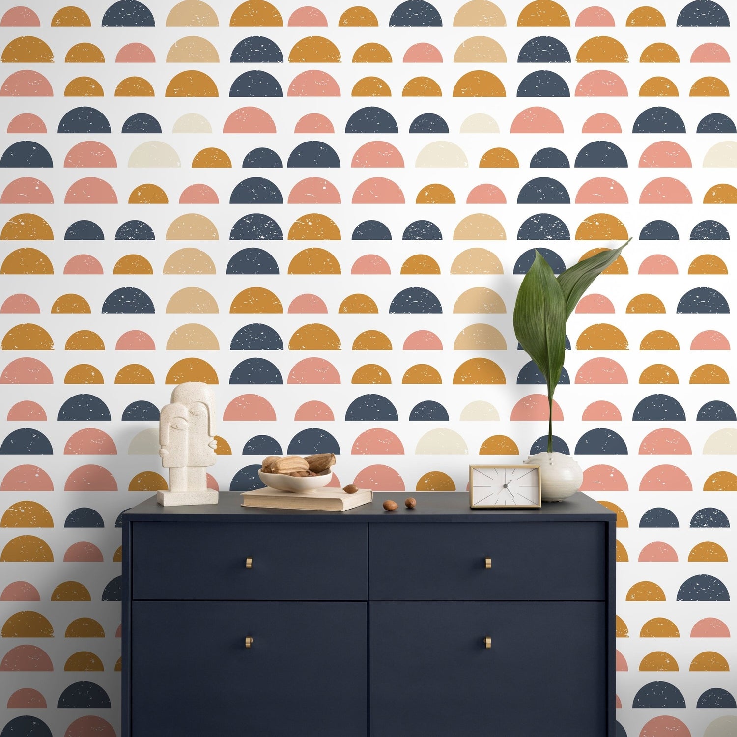 Semi - Circle Motif Wallpaper - A875 - WallTrend