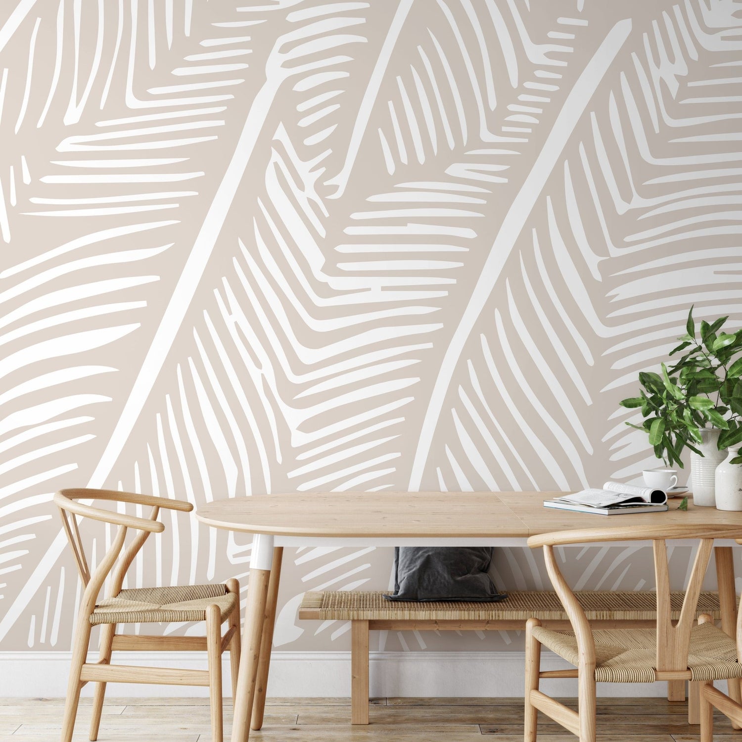 Serene Palm Lines Wallpaper - B965 - WallTrend