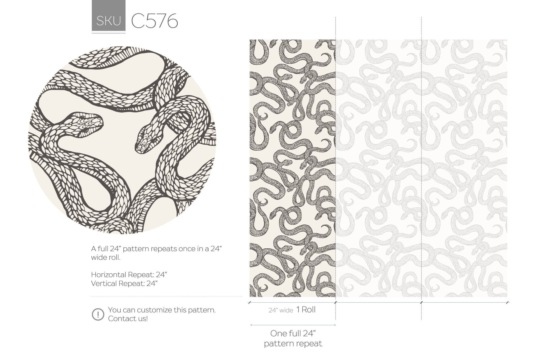 Serpentine Elegance Wallpaper - C576 - WallTrend