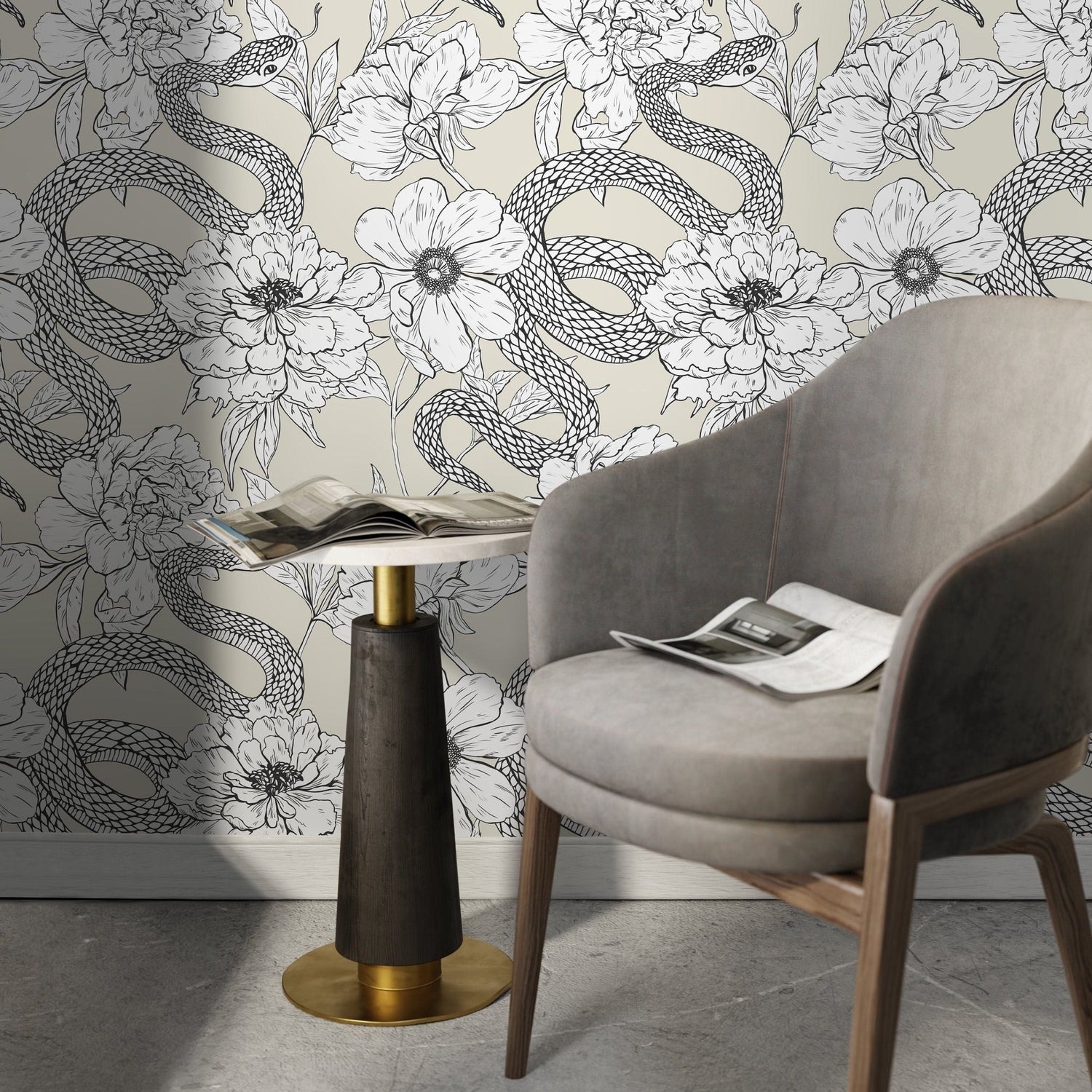 Serpentine Flora Wallpaper - C577 - WallTrend