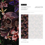 Skull and Butterfly Wallpaper Dark Floral Wallpaper Peel and Stick and Traditional Wallpaper - D898 - WallTrend