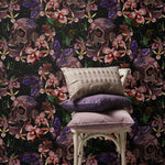 Skull and Butterfly Wallpaper Dark Floral Wallpaper Peel and Stick and Traditional Wallpaper - D898 - WallTrend