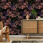 Skull and Butterfly Wallpaper Dark Floral Wallpaper Peel and Stick and Traditional Wallpaper - D898 - WallTrend