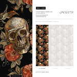 Skull Wallpaper Dark Roses Wallpaper Peel and Stick and Traditional Wallpaper - D889 - WallTrend
