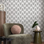 Sleek Herringbone Wallpaper - A345 - WallTrend