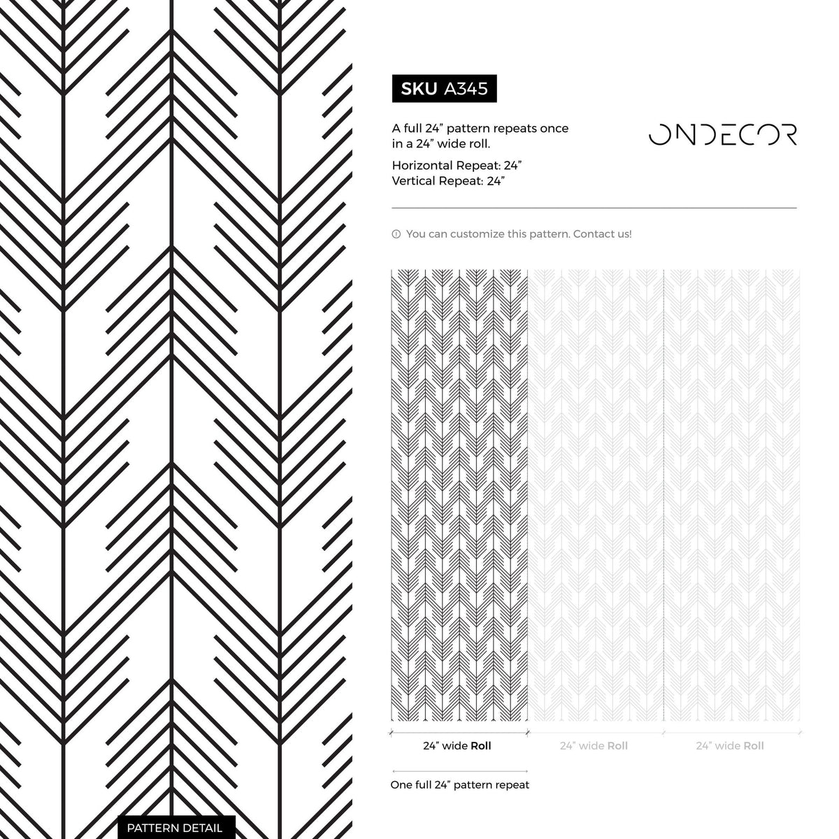 Sleek Herringbone Wallpaper - A345 - WallTrend