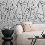 Sleek Monochrome Foliage Wallpaper - A961 - WallTrend