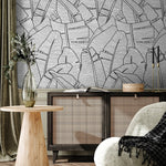 Sleek Monochrome Foliage Wallpaper - A961 - WallTrend