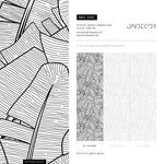 Sleek Monochrome Foliage Wallpaper - A961 - WallTrend