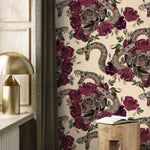 Snake and Skull Wallpaper Maximalist Wallpaper Peel and Stick and Traditional Wallpaper - D902 - WallTrend