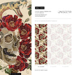 Snake Floral Wallpaper Floral Skull Wallpaper Peel and Stick and Traditional Wallpaper - D900 - WallTrend