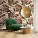 Snake Floral Wallpaper Floral Skull Wallpaper Peel and Stick and Traditional Wallpaper - D900 - WallTrend