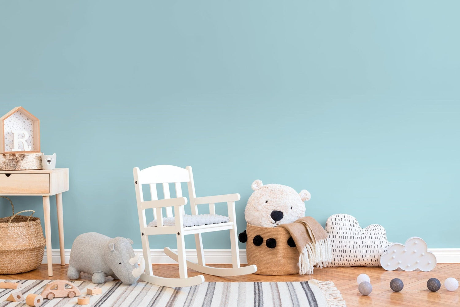 Soothing Aqua Geometric Wallpaper - D441 - WallTrend