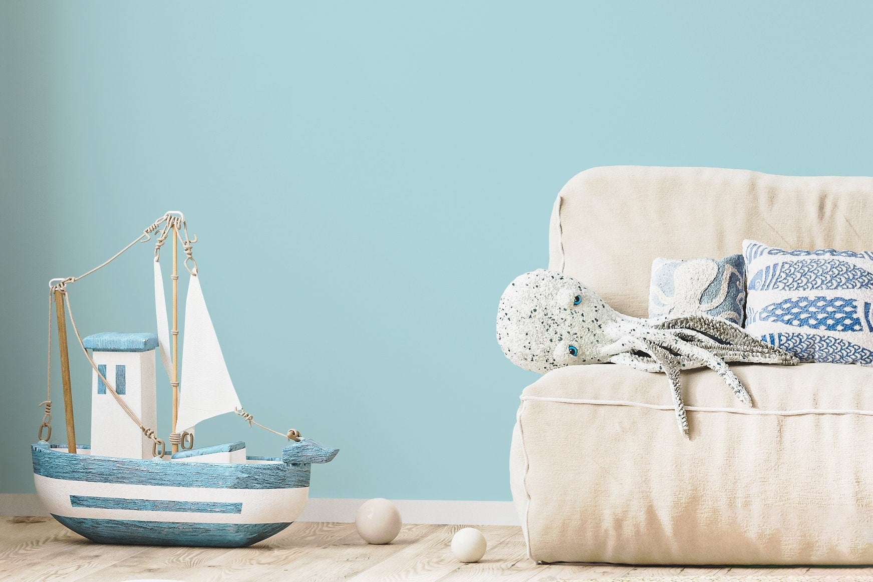 Soothing Aqua Geometric Wallpaper - D441 - WallTrend