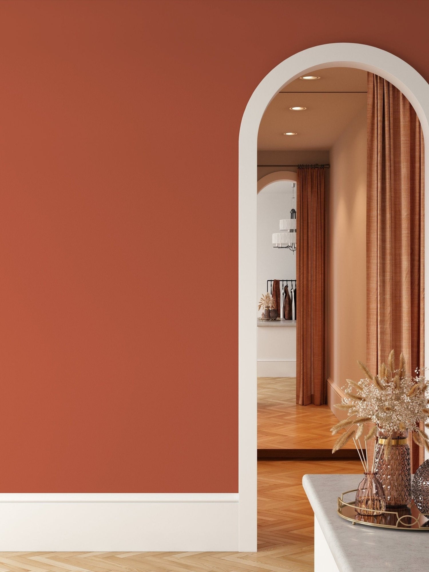 Soothing Scarlet Vista Wallpaper - D427 - WallTrend