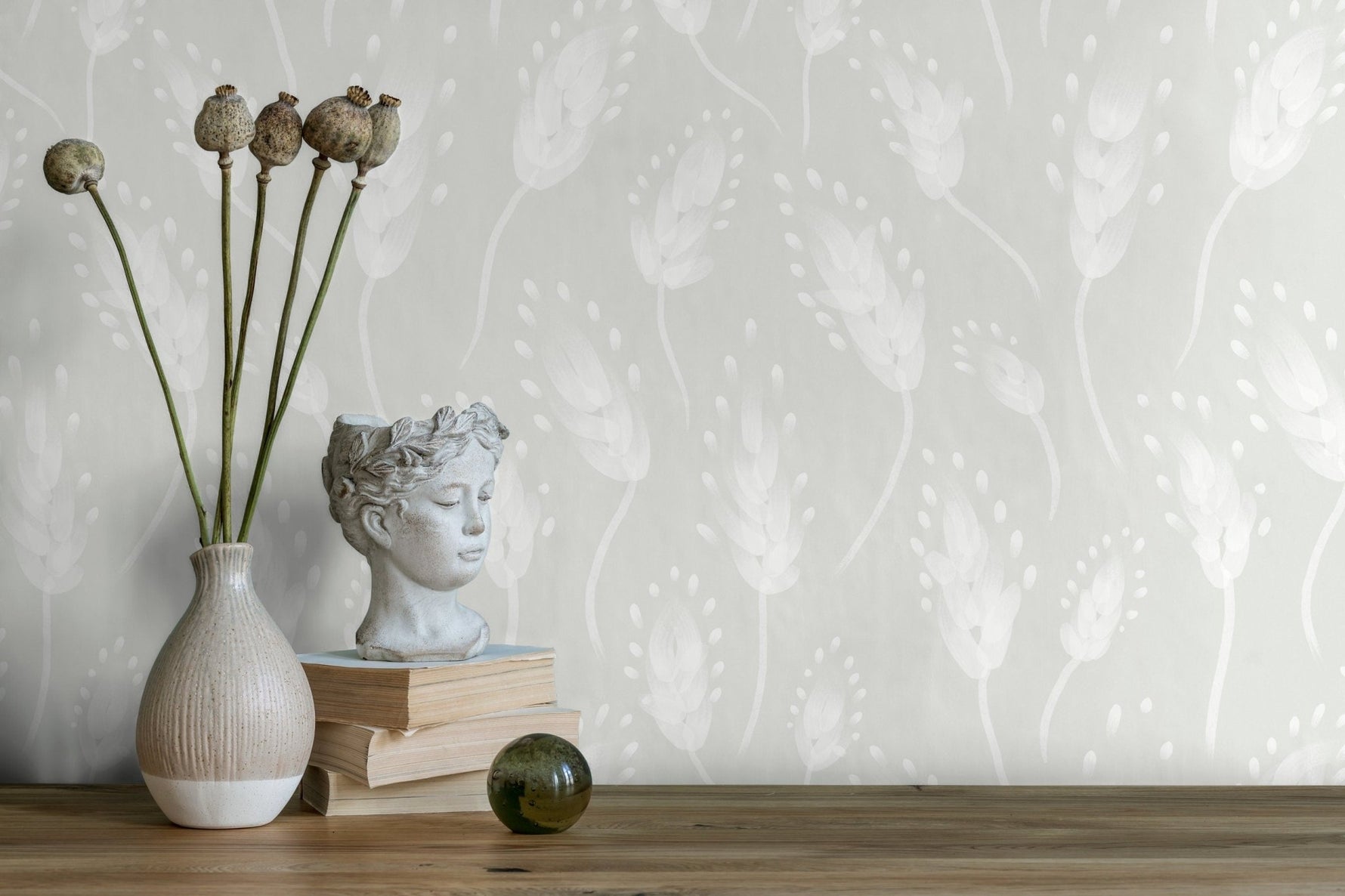 Soothing Wheatfield Wallpaper - C651 - WallTrend