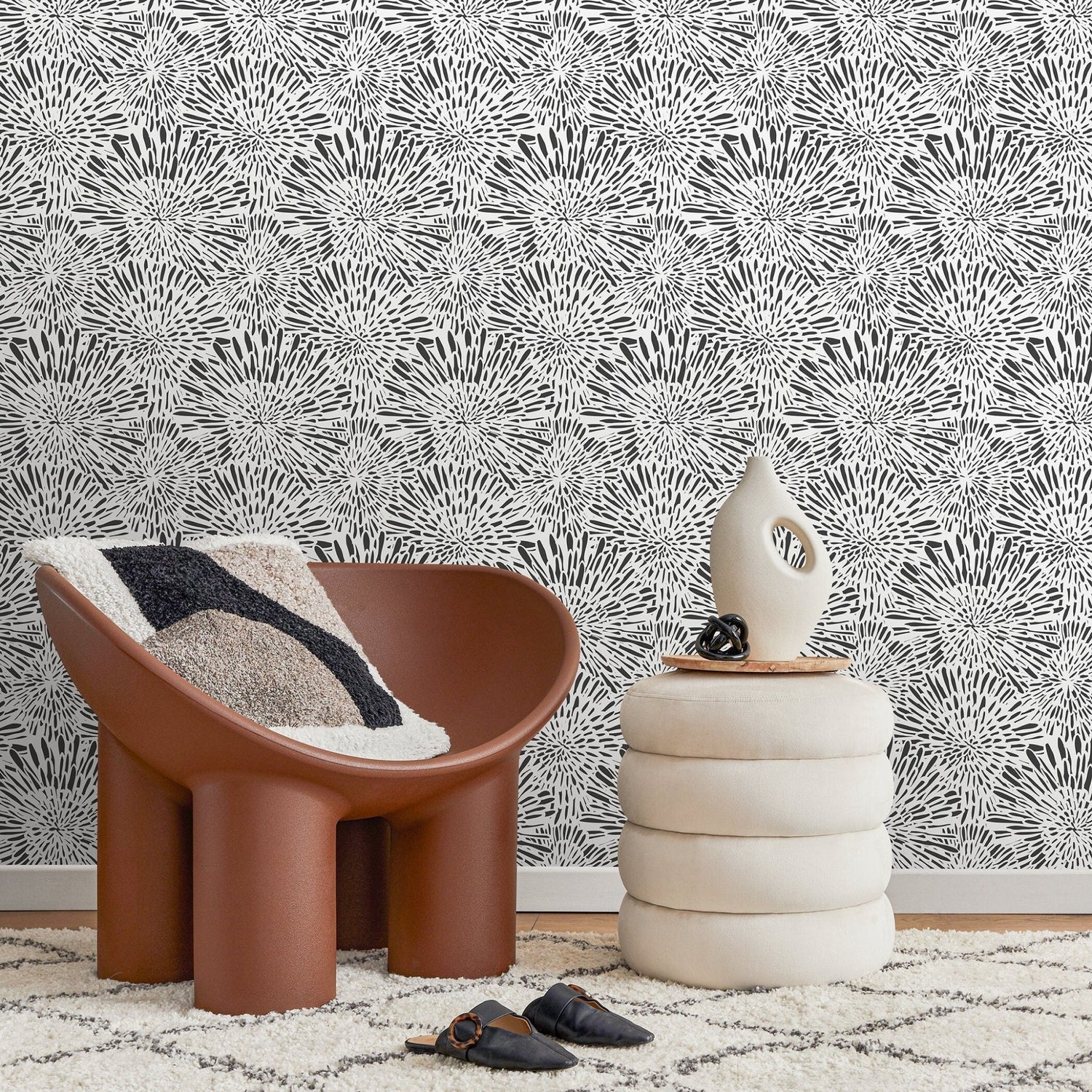 Starburst Lines Wallpaper - A580 - WallTrend