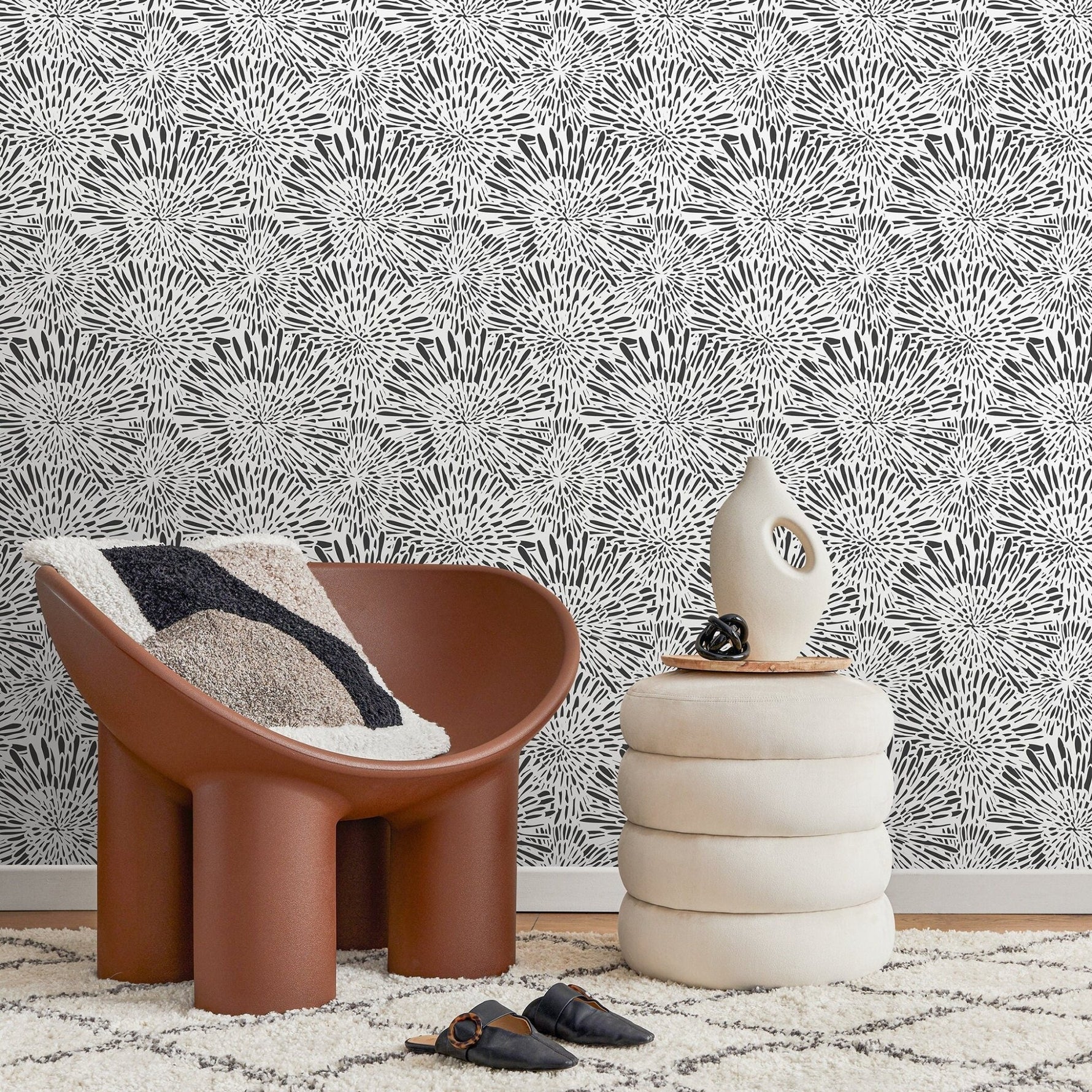 Starburst Lines Wallpaper - A580 - WallTrend