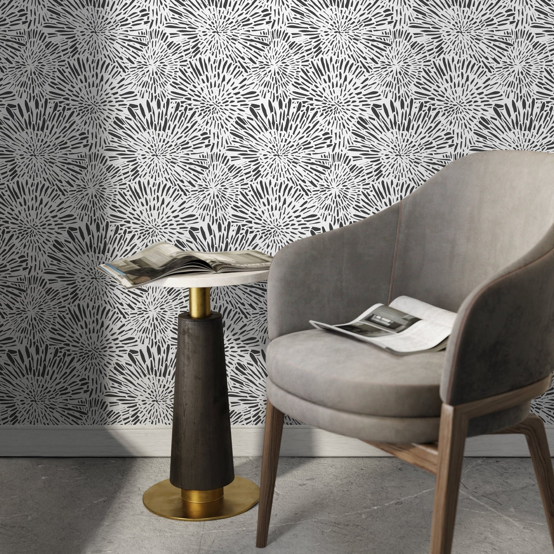 Starburst Lines Wallpaper - A580 - WallTrend