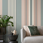 Striped Farmhouse Wallpaper Geometric Wallpaper Peel and Stick and Traditional Wallpaper - D849 - WallTrend