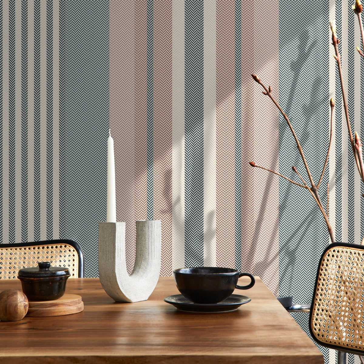 Striped Farmhouse Wallpaper Geometric Wallpaper Peel and Stick and Traditional Wallpaper - D849 - WallTrend