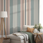 Striped Farmhouse Wallpaper Geometric Wallpaper Peel and Stick and Traditional Wallpaper - D849 - WallTrend