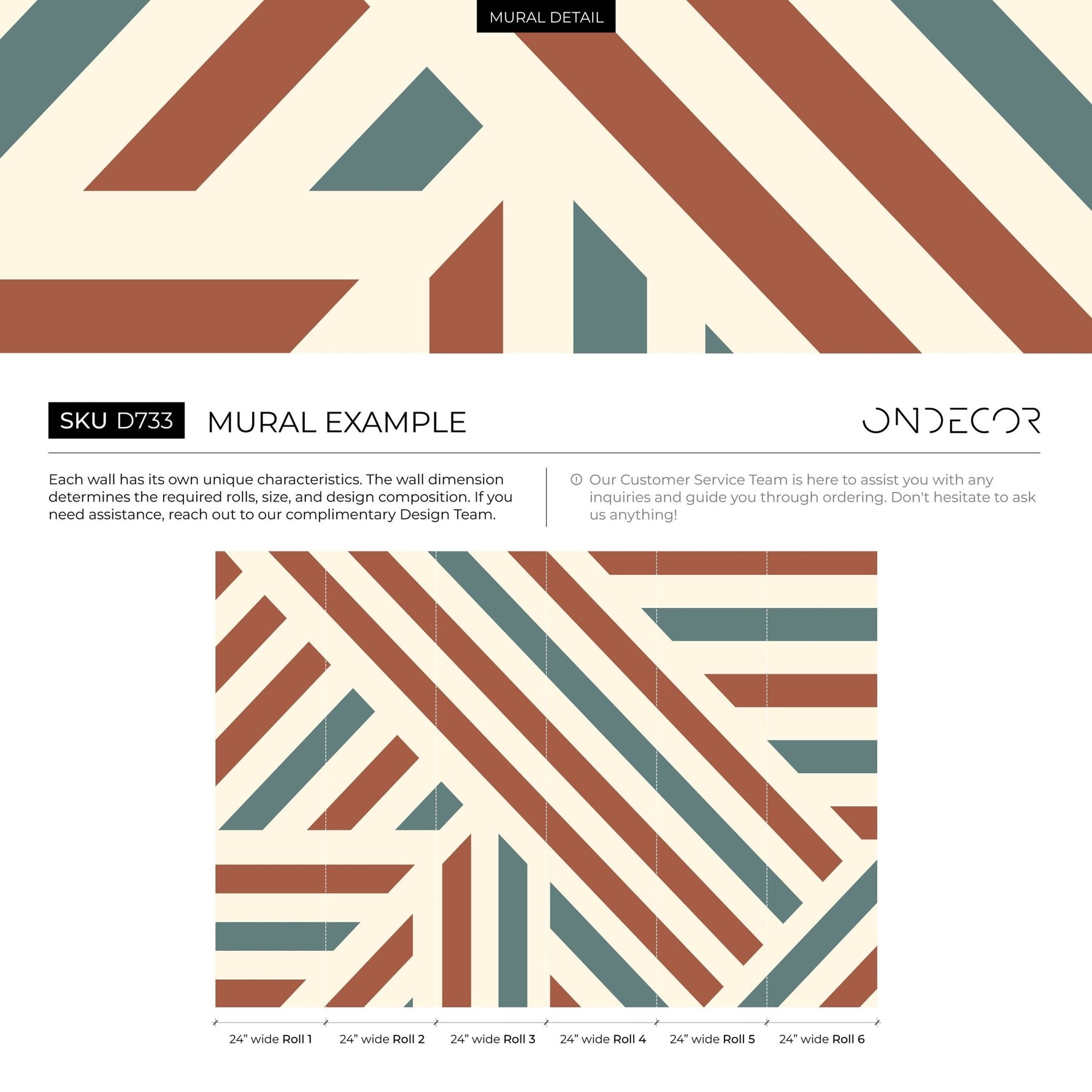 Striped Geometric Wallpaper Modern Wallpaper Peel and Stick and Traditional Wallpaper - D733 - WallTrend