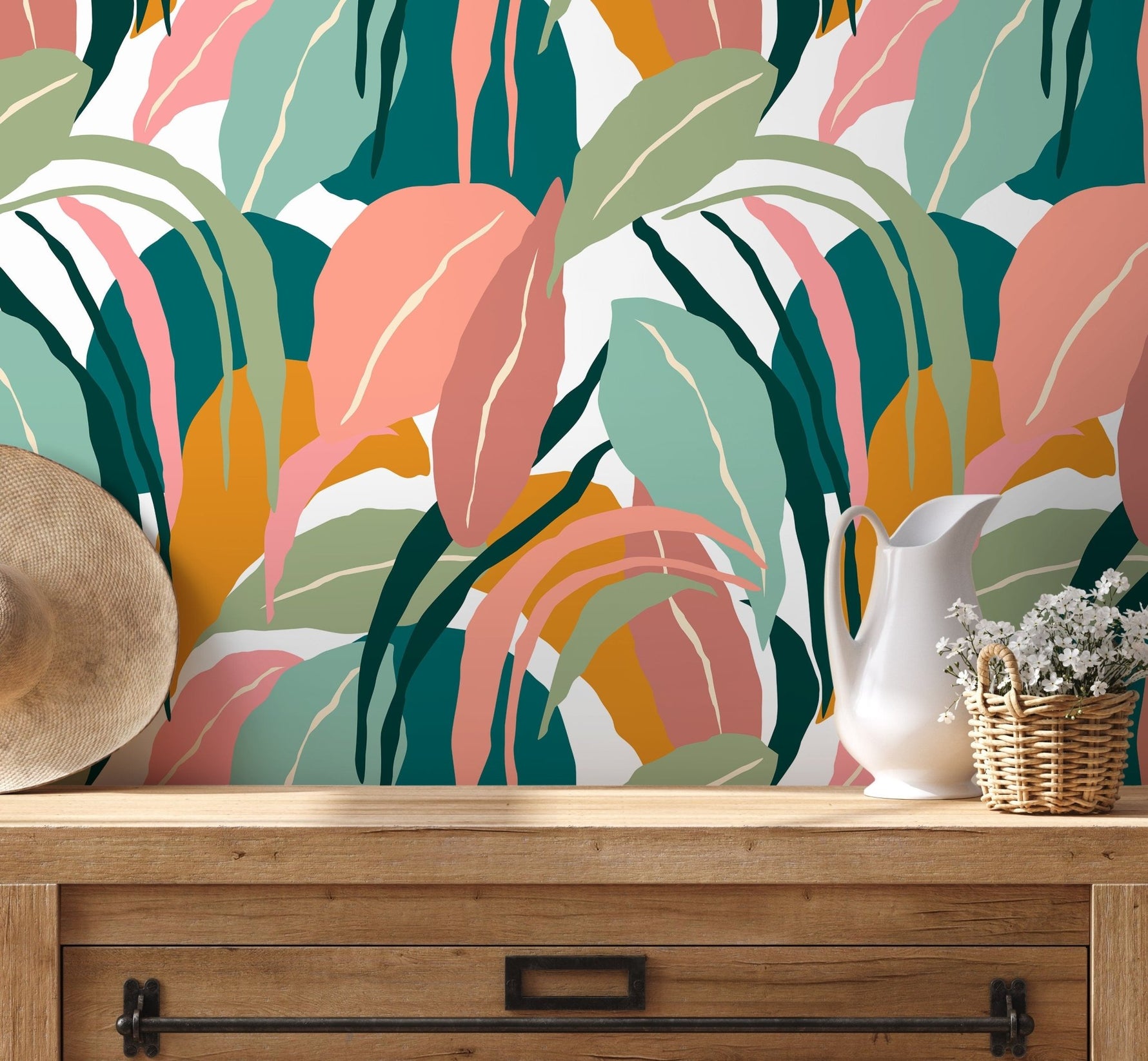 Stylized Foliage Wallpaper - B635 - WallTrend