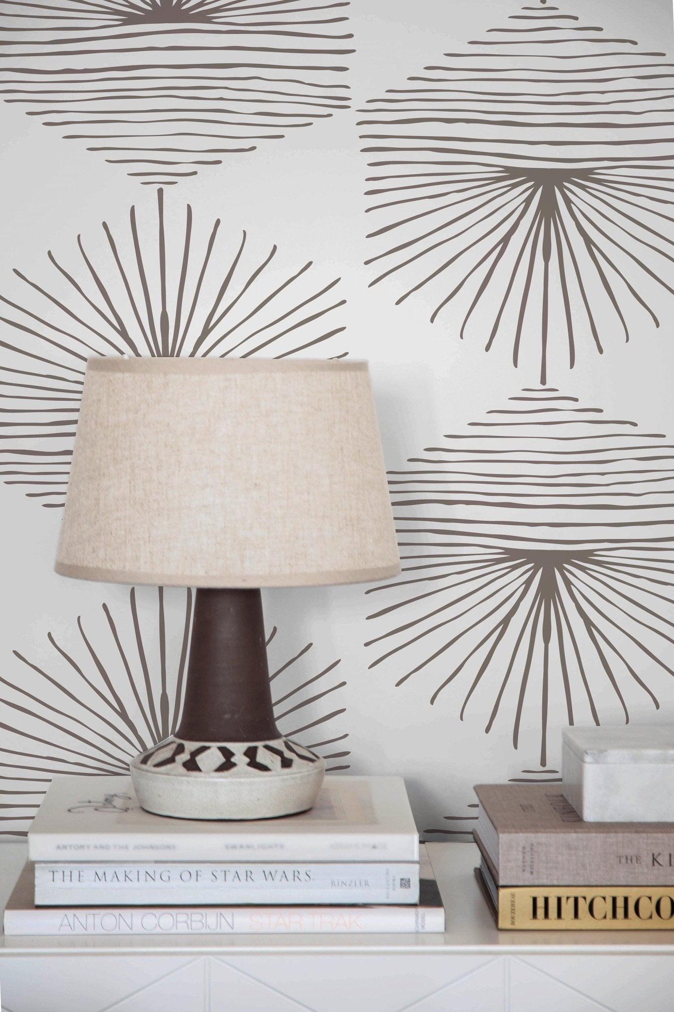 Stylized Sunburst Pattern Wallpaper - C074 - WallTrend