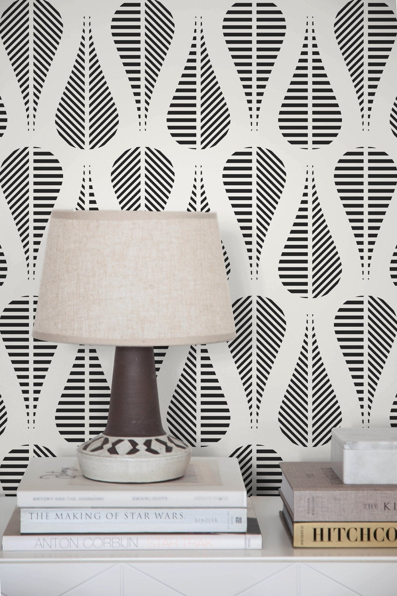 Teardrop Silhouette Stripes Wallpaper - C328 - WallTrend